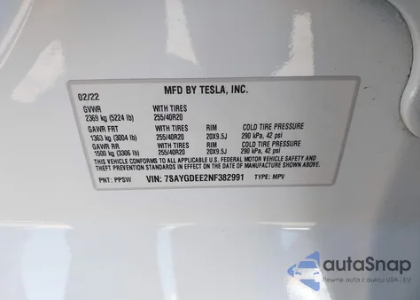 2022 Tesla Model Y Long Range Dual Motor All-Wheel Drive from USA, damaged, VIN 7SAYGDEE2NF382991